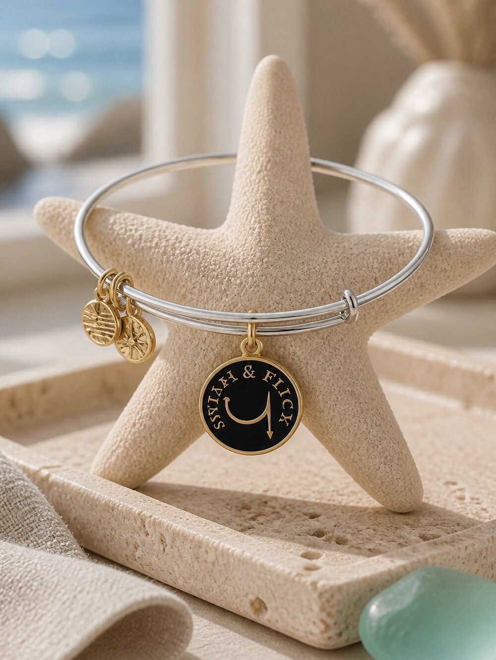 Alex and Ani Gold and Silver Expandable Charm Bracelet